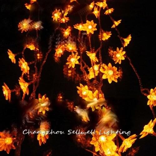 GREAT!Christmas light christmas tree courtyard decoration golden lotus LED battery lamp H016