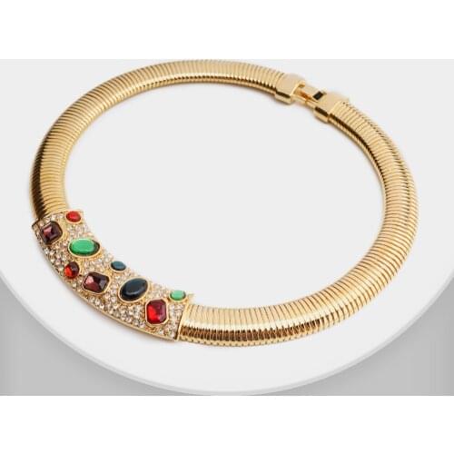 K44 choker necklace luxry circle snake chain necklace for women party girl gift wedding fashion jewelry