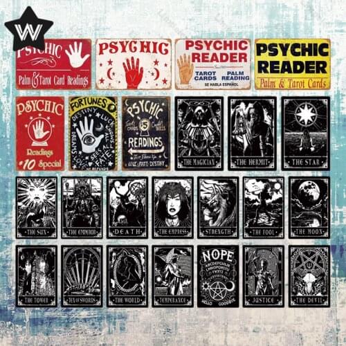 Shabby Chic Vintage Metal Tin Signs Psychic Reader Man Cave Plate Retro Readings Wall Stickers for Bar Decor Plaque Metal Poster