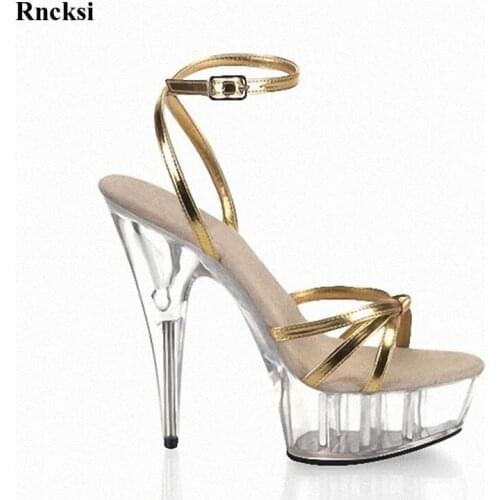 Rncksi New Clear 6 Inch High Heel Platform Sandals 15cm High-Heeled Platform Shoes Sexy Dance Shoes Sandals Performance Shoes