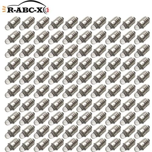 RUIANDSION 100Pcs E10 Screw DIP LED Machine State Indication Bulb Machine Tool Instrument Light 6000K 2700K Reverse Polarity