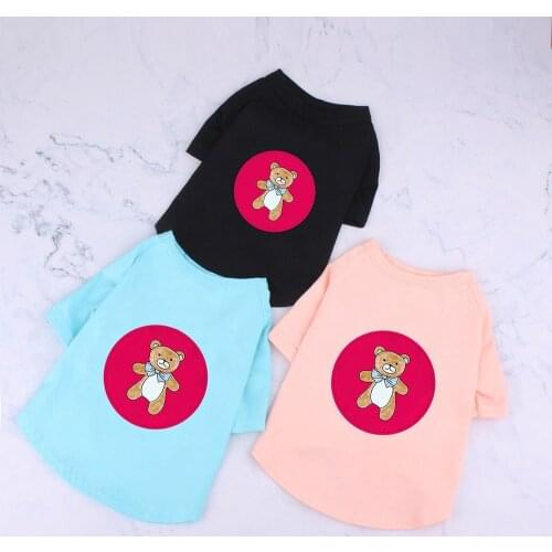 Spring Summer Cotton Dog Pet Clothes for Small Dogs Pets Clothing Poodle Cool Tshirt Pug Costume Chihuahua Apparel S-2XL PC1487