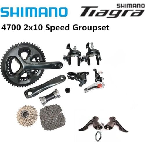 Shimano Tiagra 4700 Road Full Groupset Group 2x10 Speed CS-HG500-10 Cassette 165mm/170mm/175mm Crankset Shifters 2x10s Groupset