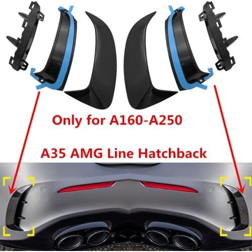 Car Black ABS Rear Bumper Splitter Spoilers Canard for Mercedes Benz A Class W177 Hatchback A180 A200 A220 A250 A35 Car Styling
