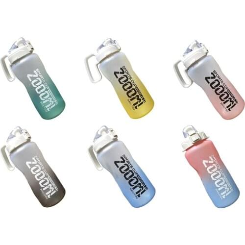 Sports Water Bottle Half Gallon/68Oz with Straw Outdoor Travel Climbing Bicycle Water Bottles Gym Space Cups