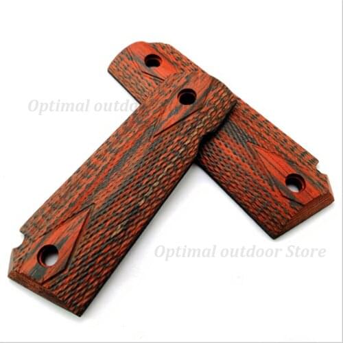 TOtrait 2 pcs Tactical pistol 1911 Wood grips High Polished Wood Grips custom CNC Material 1911 accessories