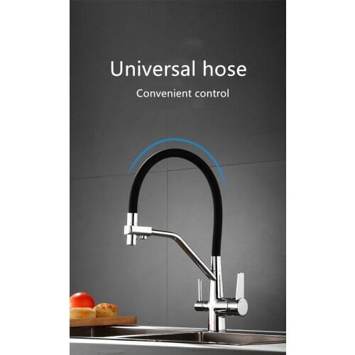 Three-In-One Kitchen Hot And Cold Water Faucet Three-Purpose Direct Drinking Sink For Copper Kitchen Sink Water Purifier