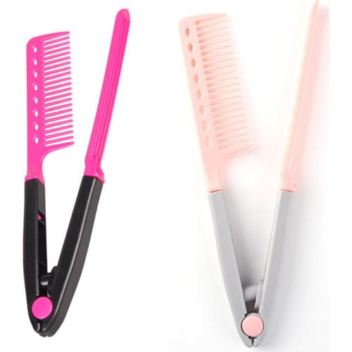 V Type Washable Folding Hair Straightener Comb Hairdressing Brush Comb Hair Styling Clip Tool Barber Accessories Comb for Hair