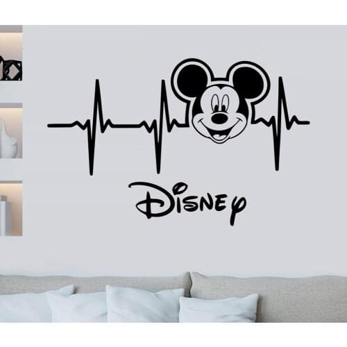Cartoon Disney Mickey Minnie Wall Stickers For Baby Rooms Decor Self Adhesive Vinyl Art Decals Mural Children Bedroom Wallpaper