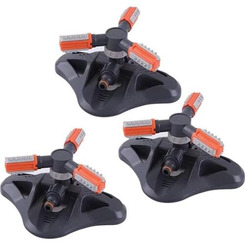 360° 3-Arm Rotating Garden Water Sprinklers System, Garden Sprinklers For Large Areas Auto Irrigation Water