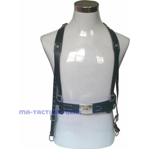 WWII WW2 GERMAN Y STRAP WITH PISTOL BELT LOADING BEARING ROPE LEATHER High Quality Equipment 5605101