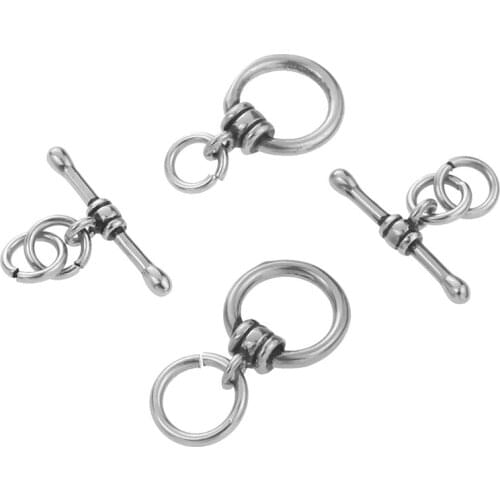 2sets/lot Retro Stainless Steel OT Clasps Toggle Clasps Buckle Connectors for DIY Bracelet Necklace Jewelry Making No Nickel