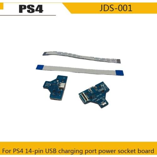 1 Sets For Playstation 4 For PS4 Controller Replacement Parts With 14 Pin Cable USB Charging Port Socket Circuit Board JDS-001