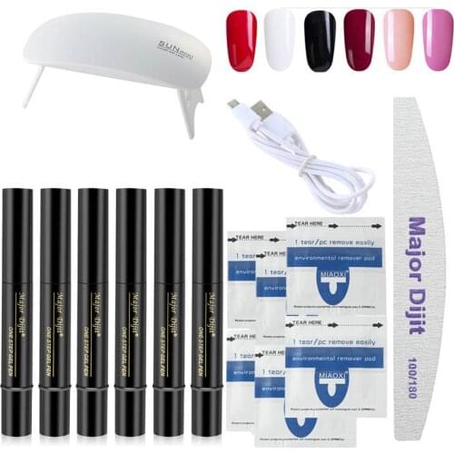 1set Nail Art Tools Manicure Tool 6color 5ml One Step Nail Gel UV Lamp Dryer Professional Nail Gel Kit