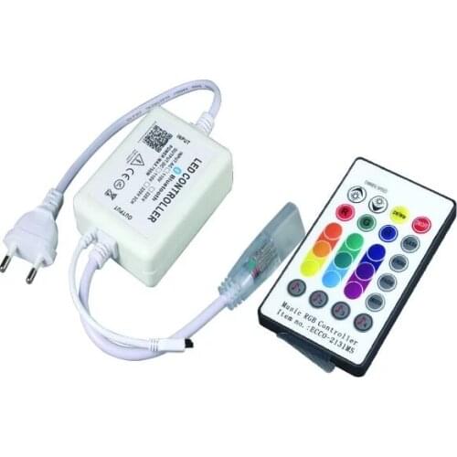 10pcs AC110V 220V IOS/Android APP Bluetooth 3Channel 750W 24 keys LED IR Music RGB Controller For High voltage LED strip