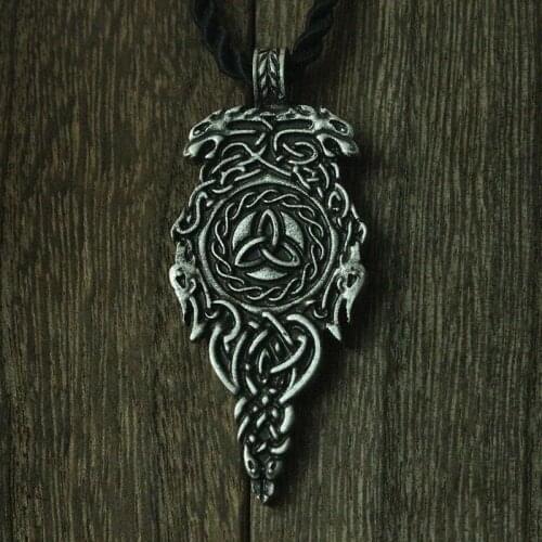 Lanseis 10pcs viking symbol pendant celt wolf pendant necklace