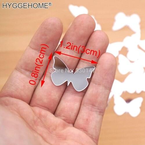 100 pieces/lot) 3*2cm Butterfly Acrylic Mirror Wall Sticker Kids Girl DIY Accessory 3D Home Decor for Living Room Bedroom