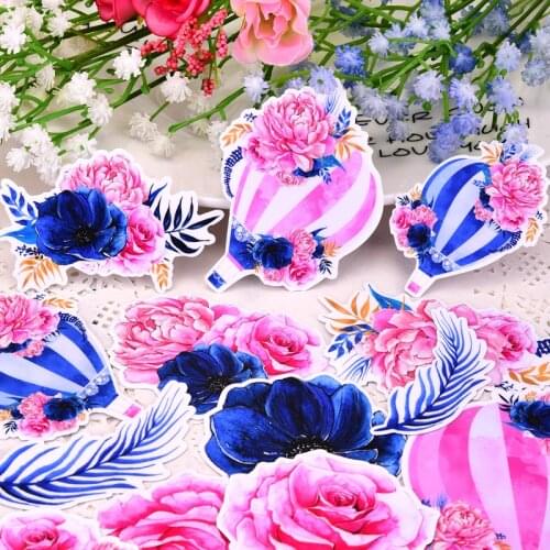 17pcs Colorful Pink fire balloon Sticker Self-made Scrapbooking Decorative decoration /waterproof paper stickers