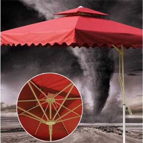 2.5*2.5M Outdoor Tent Umbrella Guard Post Folding Umbrella Portable Beach Sun Umbrella with cross iron base