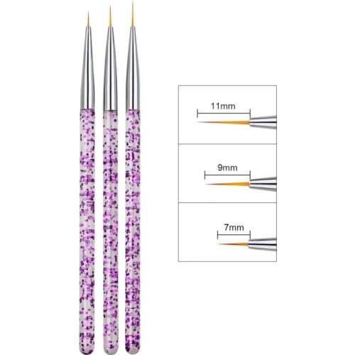 2pcs Nail Art Liner Painting Pen 3D Tips DIY Acrylic UV Gel Brushes Drawing Flower Line Grid French Design Manicure Tool