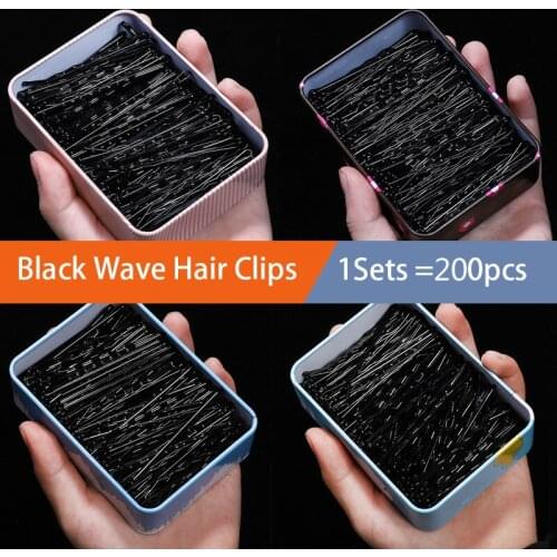 200 Black Hair Clip Ladies Hairpins Girls Hairpin Curly Wavy Grips Hairstyle Hairpins Women Bobby Pins Styling Hair Accessories