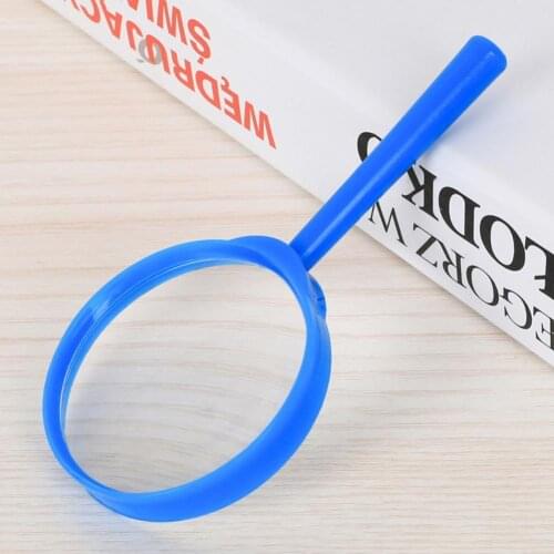 3X Magnifying Glass Portable Durable Multi-color Children Acrylic Hand-held Magnifier for Students Children Classroom Reading