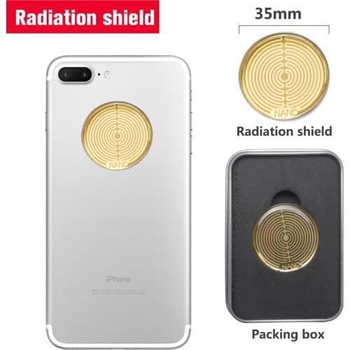 5pcs/lot Powerful Energy Round Golden Sticker High Negative Ions Anti Radiation Against EMF Scalar Shield