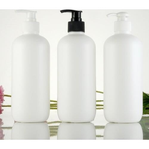 500ml empty white cylinder shape shampoo plastic bottles lotion pump HDPE cosmetic container Lotion plastic bottle