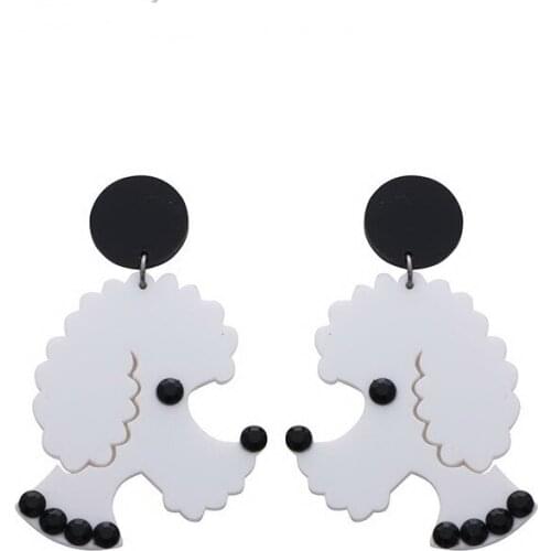 Poodle Acrylic Drop Earrings for Women Girl DIY Cartoon Animal Cartoon Animal Earrings Jewelry DIY Crystal Drop Jewelry Gifts