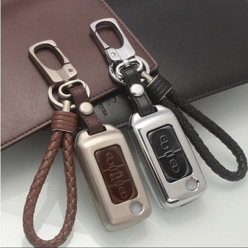 Zinc alloy+Leather Car Key Fob Remote Cover Case For Peugeot 107 206 207 208 306 307 308 407 For Citroen C2 C3 C4 C5 C6 Quatre