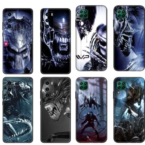 Black tpu Case For Huawei P30 Lite P30 Pro P40 Case For Huawei P40 LITE E P Smart 2020 Case Cover Alien vs Predator