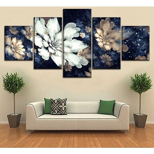 Diy Diamond Embroidery 5 Pieces Abstract flower diamond painting flower diamond Picture for Living Room decor,custom photo