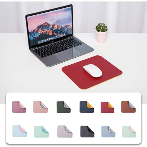 YuBeter Double-side Mouse Pad Waterproof PU Leather Desk Mat Anti-slip Gaming Computer Mousepad Keyboard Table Cushion 25x21cm