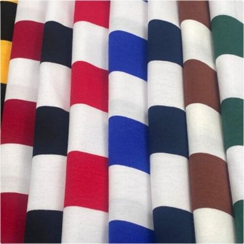 Width 68'' Simple Fashionable Elastic Knitted Striped Lycra Fabric By The Yard For T-Shirt Dress Material