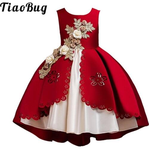 Elegant Girls Dress Princess Flower Girls Dress Opening Ceremony Vestidos Kids Dresses for Girl Embroidery Wedding Party Dress