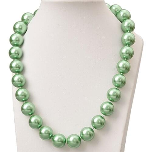 Smooth Colorf Pearls Necklace Round Pearls Beads 14mm Size For Jewelry Charm Imitation Pearls Necklace 18inch Making Design H823