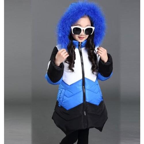 Hot Sale 2018 Baby Girls Winter Coat Children Stripe Jacket Kids WARM Thick Cotton-padded Coat Windproof Outdoor Parka Outerwear