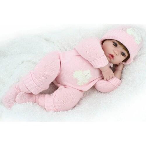 Hot Sale Big Size Baby 20 inches Doll Reborn Soft Vinyl Kawaii Reborn Babies For Girls Pink Romper Newborn Doll Juguetes