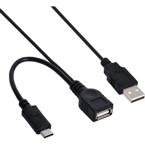 CableCC USB 3.1 Type-C to USB 2.0 Female OTG Data Cable with Power for Laptop & Cell Phone & Tablet