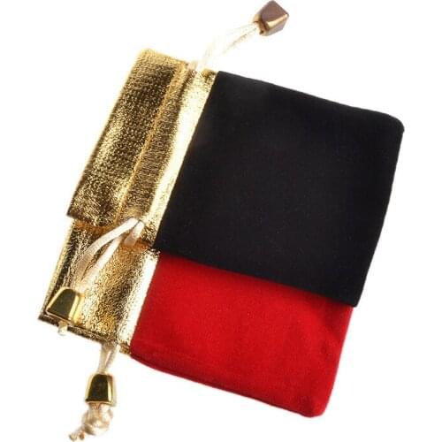 Red/Black drawstring velvet bag for pocket watch gifts 7*9cm TPB045