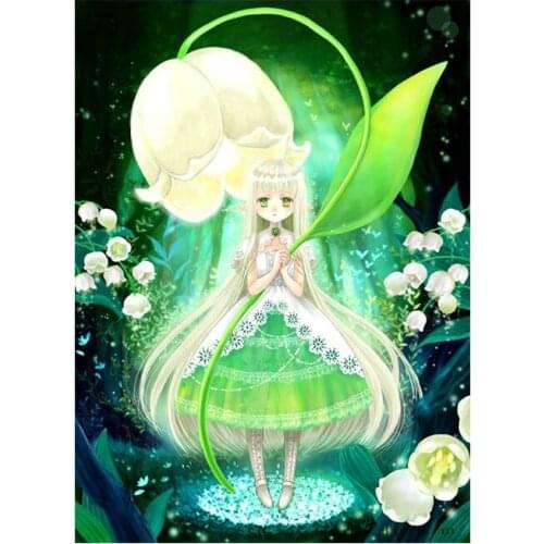 Anime DIY Full Square Drill 5D Diamond Painting Lily of The Valley Embroidery Cross Stitch Fairy Home Decor Gift Diamond Art