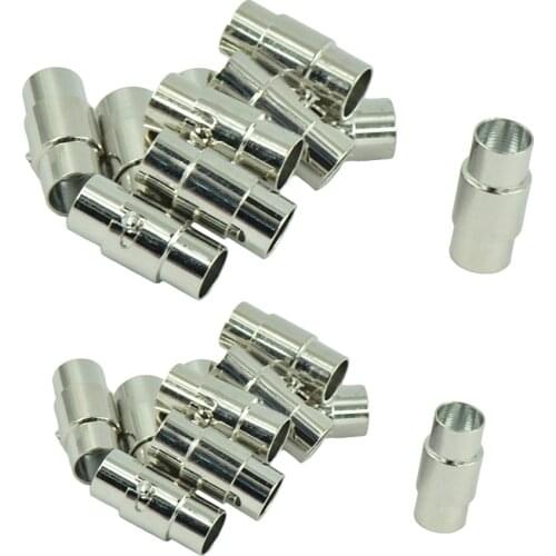 20 Set Leather-Kumihimo Glue In Magnetic Clasp Slide Lock Bracelet DIY Locking Clasp Cord Ends Jewelry Findings