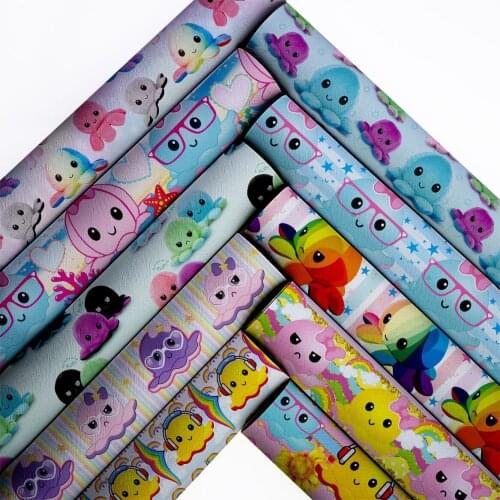 Butterfly Leather Sheets Synthetic Printed Vinyl DIY Handbags Supplies Bows Making Material 22*30cm/A4 1mm L9778
