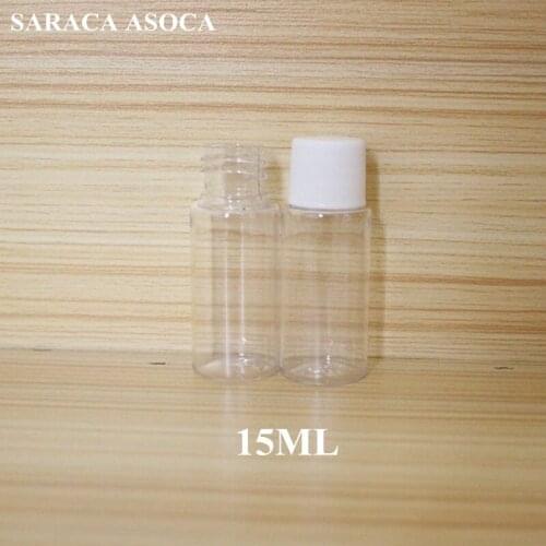 15ml PET Small Sample Refillable Bottle Essence Bottle Perfume Solvent Bottle Clear Color White Cap 200pcs/lot