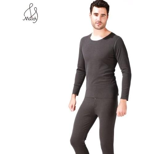 Maidy Mens Clothing Seamless Thermal Underwear Big Size Long Johns Round Neck Man Autumn Winter Warm Garment Solid Top+Panty