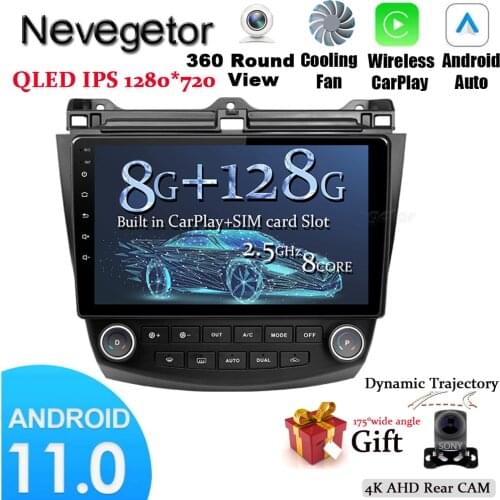 10.1 inch Android 11 6GB RAM Car radio Multimedia Player for Honda ACCORD 7 2003-2007 GPS Navigation 2din dvd