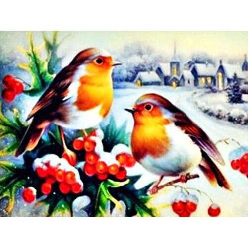 DIY diamond painting birds animals in winter dimaond embroidery full drill birds mosaic diamond painting birds set Moge