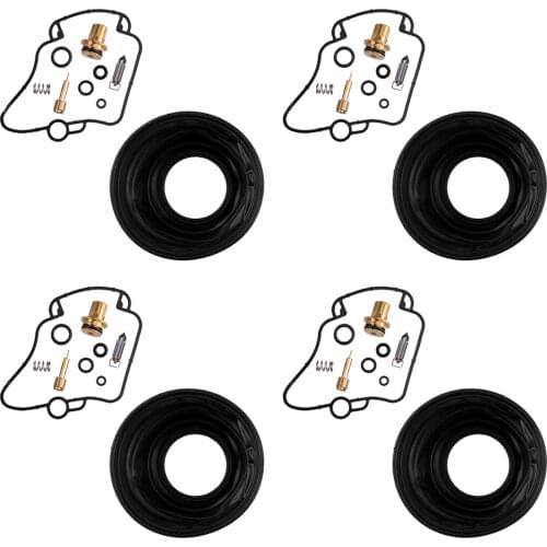 4Sets Motorcycle Carburetor Repair Rebuild Kit Plunger Diaphragm Fit for Suzuki GSXR 750 750W