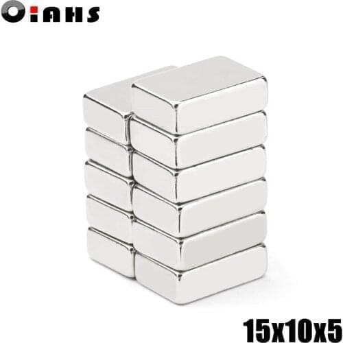 50Pcs 15x10x5 Neodymium Magnet 15*10*5 mm N35 NdFeB Block Super Powerful Strong Permanent Magnetic imanes Block