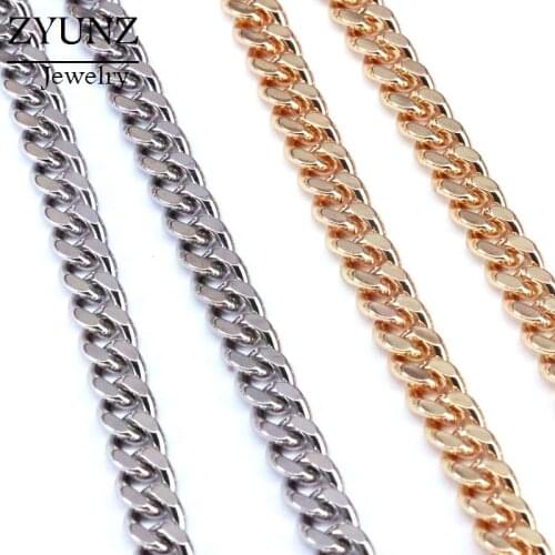 3 Meters, Gold Silver Color Cable Punk Choker Necklace Chain Link Chain Accessories Fit for Jewelry Making DIY Supplies